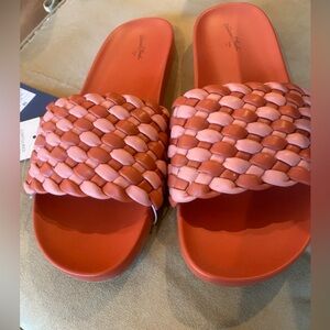 Women’s Slider Sandals Orange New Size 10 Universal Thread Polly Sandals